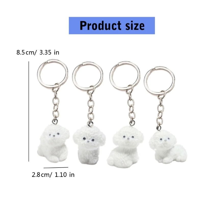 4 шт. брелок для ключей с собакой ручной работы подвеской в ​​виде животного