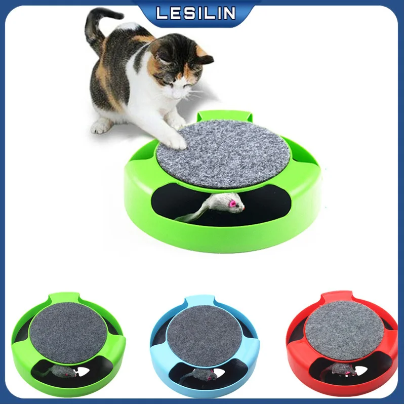 

Pet Automatic Toys Tease Cats Interactive Mouse Running Trackside Turntable Toys Smart Tease Cat Stick Crazy Game Cat Toys