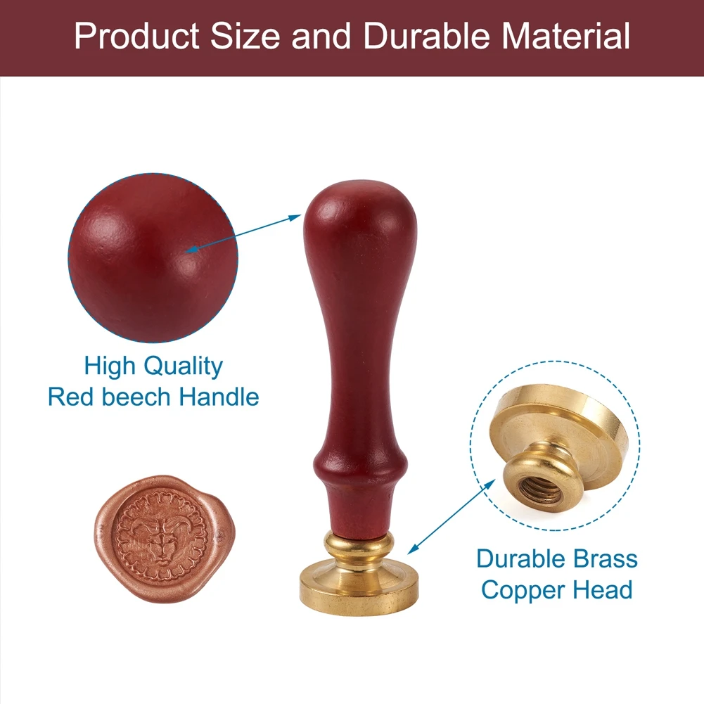 12pcs/set Brass Wax Stamp Head 12 constellations With Replaceable Wooden Handle For Birthday Wedding Stamp Crafts Seal Decors