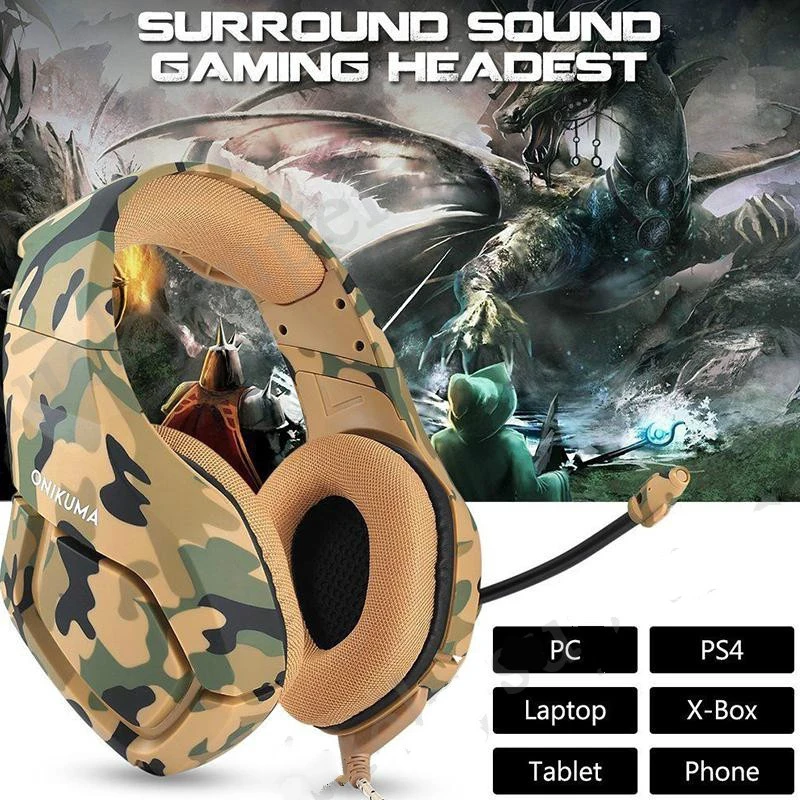 

ONIKUMA-K1B Gaming Headphones Gaming Headset With Noise Reduction Microphone For Smartphone PC Laptop For PS 4 X Box