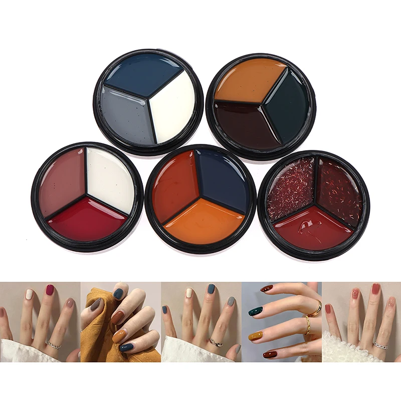 

3 в 1 Твердый крем-Гель-лак Цветной Гель-лак твердый Гель-лак УФ светодиодный полуперманентный консервированный Гель-лак для дизайна ногтей ...