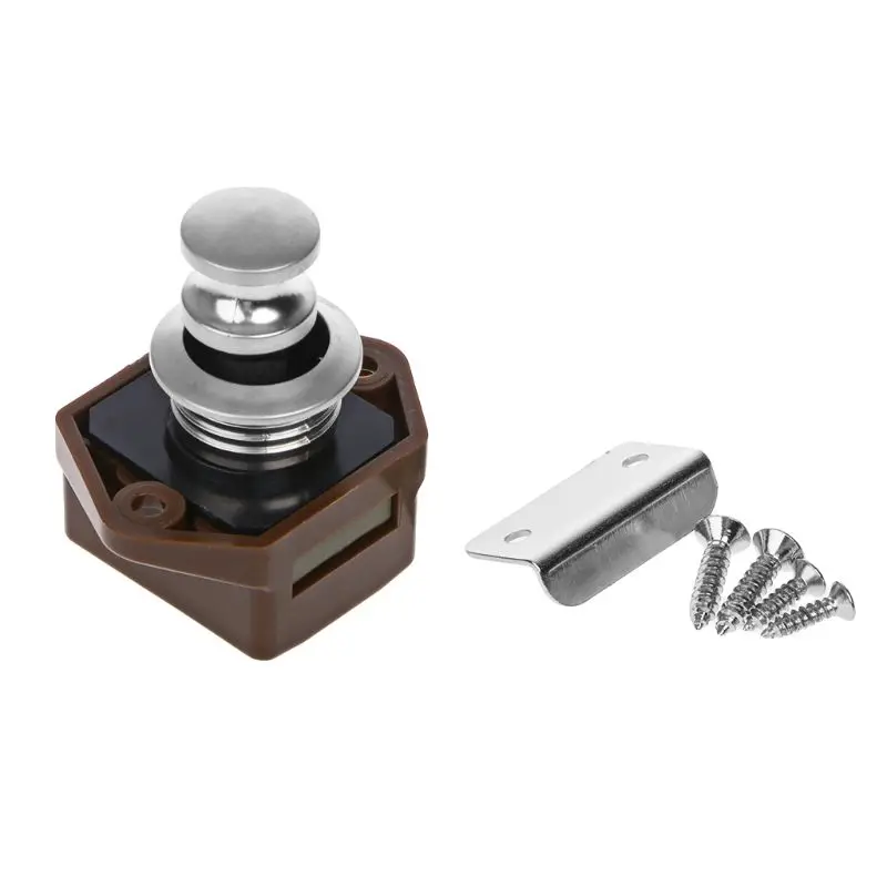 

Push Button Catch Lock Drawer Cabinet Cupboard Door Knob for Camper Caravan Drop Shipping