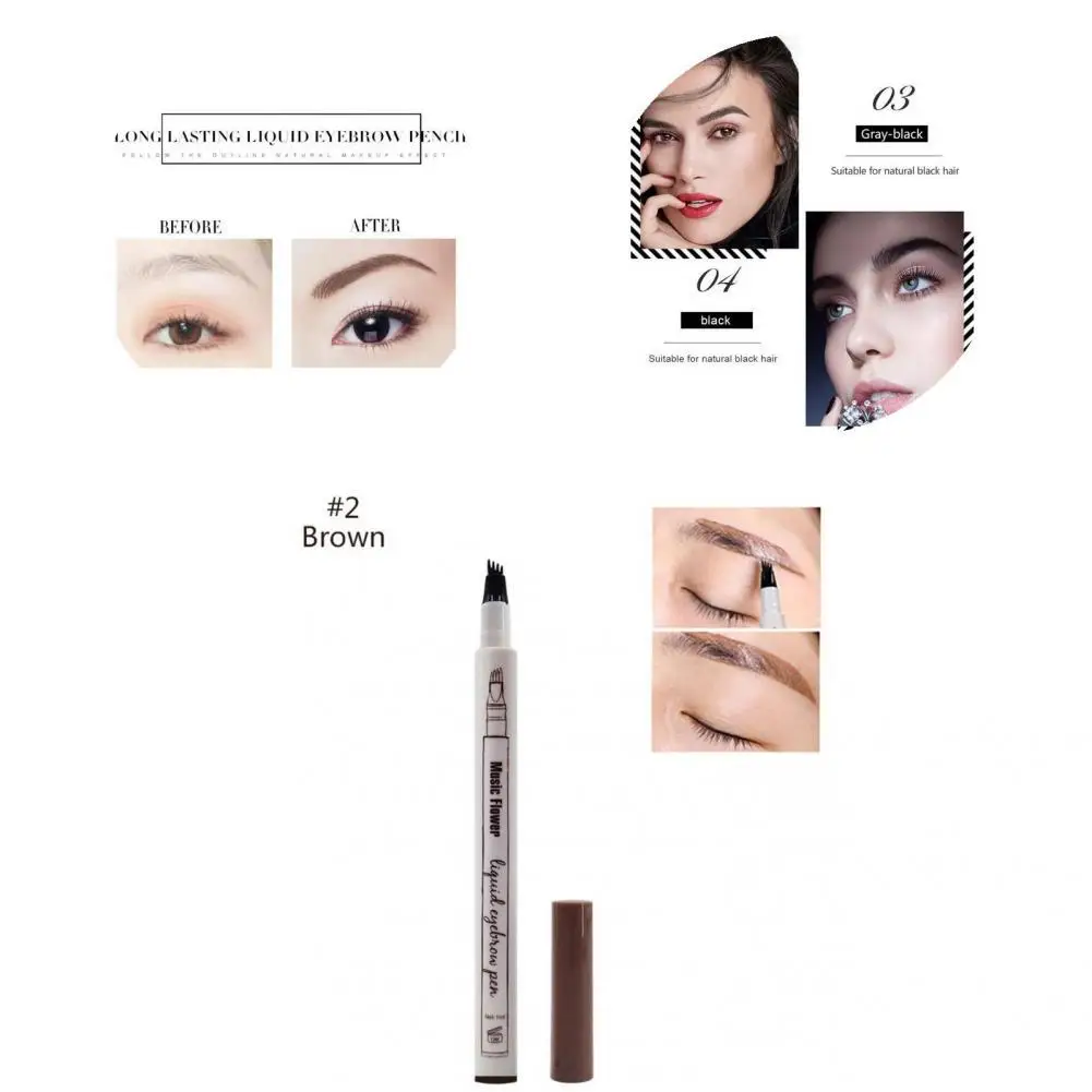 

Не вызывающий раздражения модный карандаш-кисть для бровей раздельная жидкая не градиентная ручка для бровей не размазывается для женщин