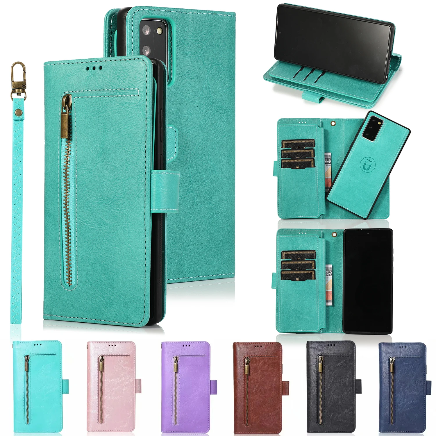 

Luxury Magnetic Flip Wallet Case For Samsung Note20 Ultra Note10 Plus Note9 Note8 Leather Card insertion Phone Cover