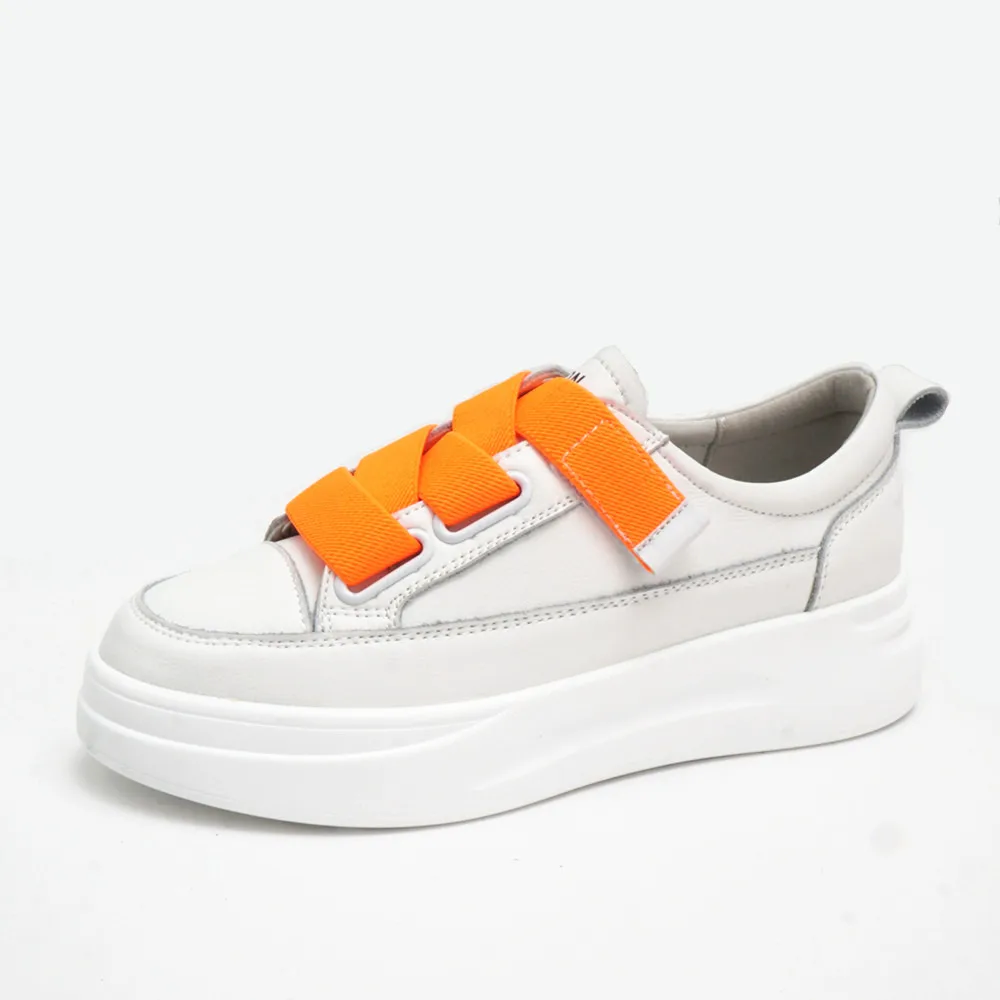 ZHR Casual Shoes Women Sneakers Light White Sneaker Platform Med Heel Hook & Loop Ladies Shoe Comfor Vulcanized Shoe