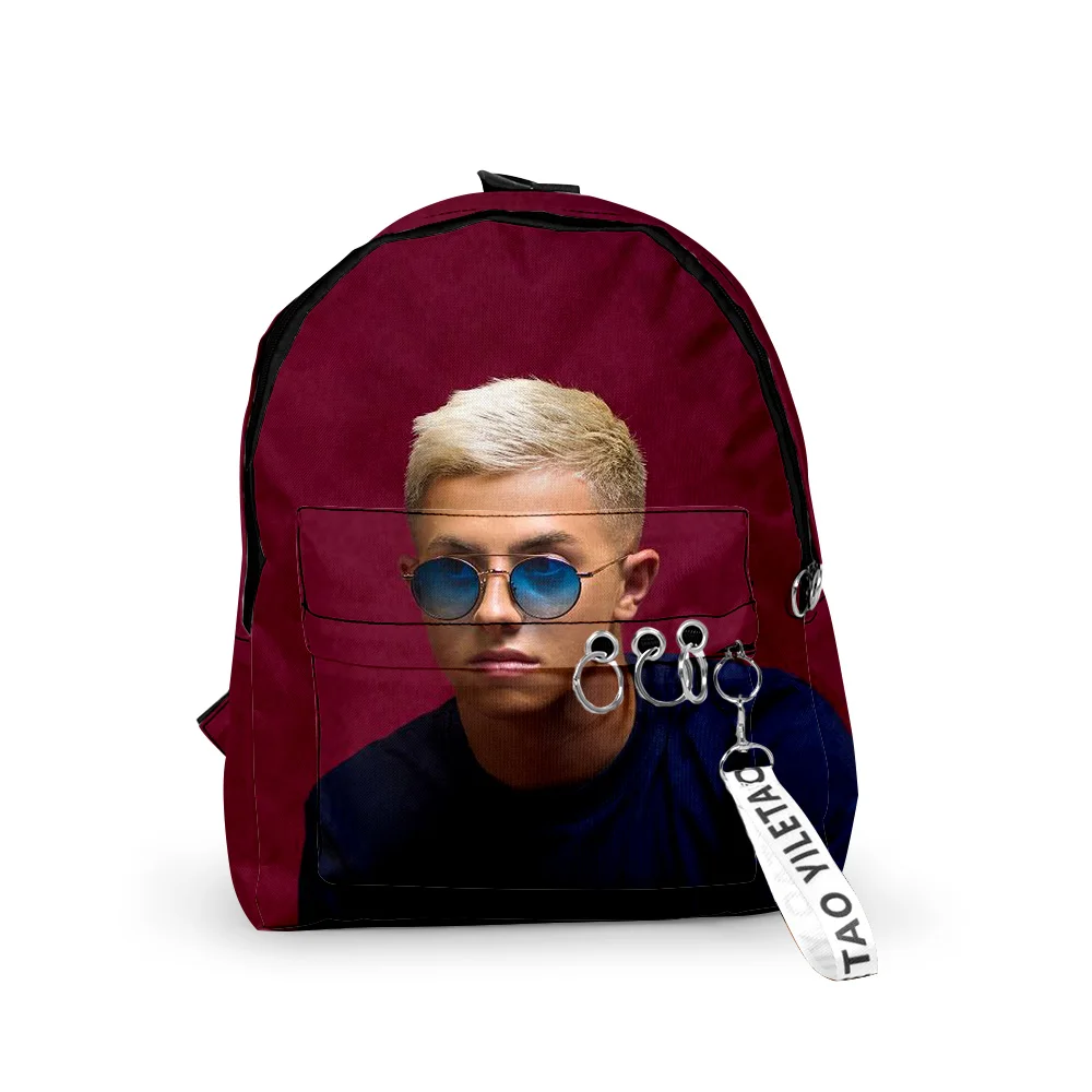 

Popular Michou Notebook Backpacks Boys/Girls pupil School Bags 3D Print Keychains Oxford Waterproof Funny Cute Small Backpacks