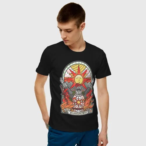 Мужская футболка хлопок Восхваляя солнце | Dark souls