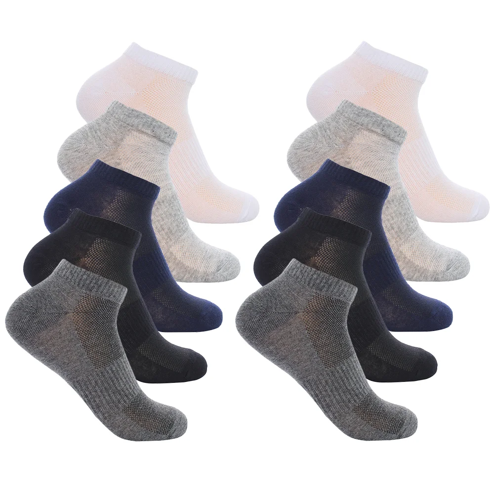 

5 Pairs Fashion Socks Casual Men Ordinary Ankle Breathable Mens Dress Cotton Mesh Men's Athletic