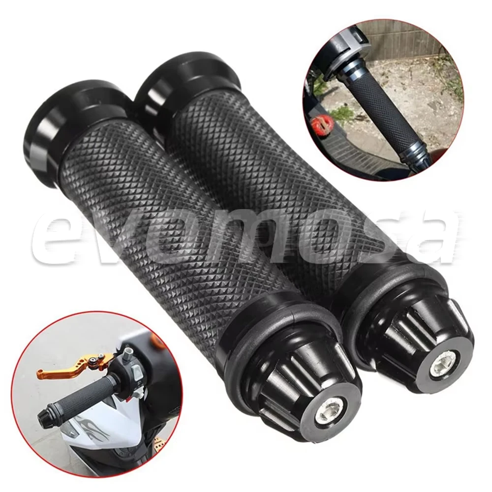 

evomosa универсальные черные ручки 22 мм 7/8 "ручка противоскользящие ручки для руля с весом на конце стержня для Honda BMW Yamaha