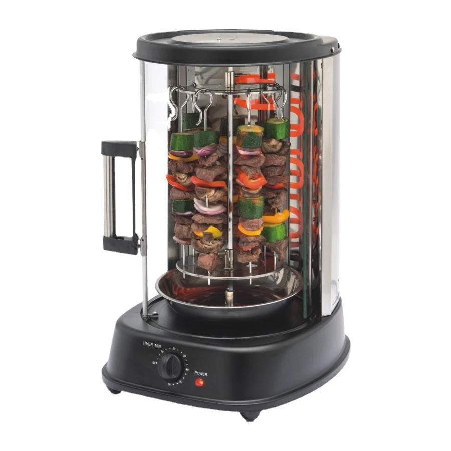 

Электрическая печь для обжарки 360 °, 220 В, вертикальная автоматическая вращающаяся бытовая машина для обжарки шаурмы, Бездымная машина Kebob 21 ...