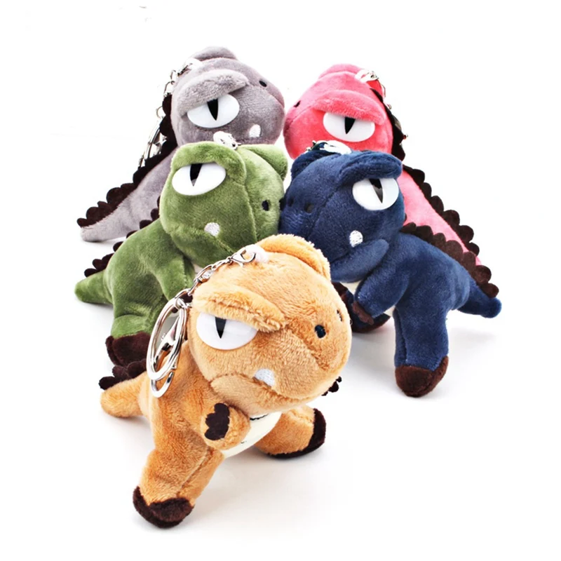 

13cm Fashion Lovely Plush Tyrannosaurus Keychain Stuffed Doll Toys Key Ring Bag Charms Trinket Dinosaur Keychain Child Gift