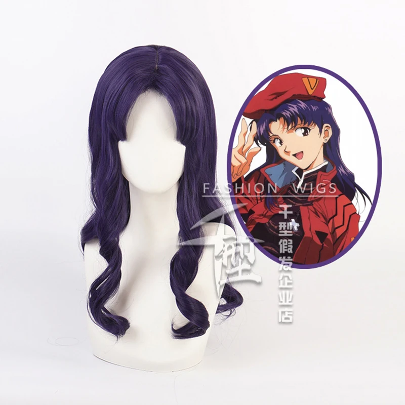 

Anime Katsuragi Misato Cosplay Katsuragi Misato Wig Heat Resistant Hair Party Wigs + Wig Cap
