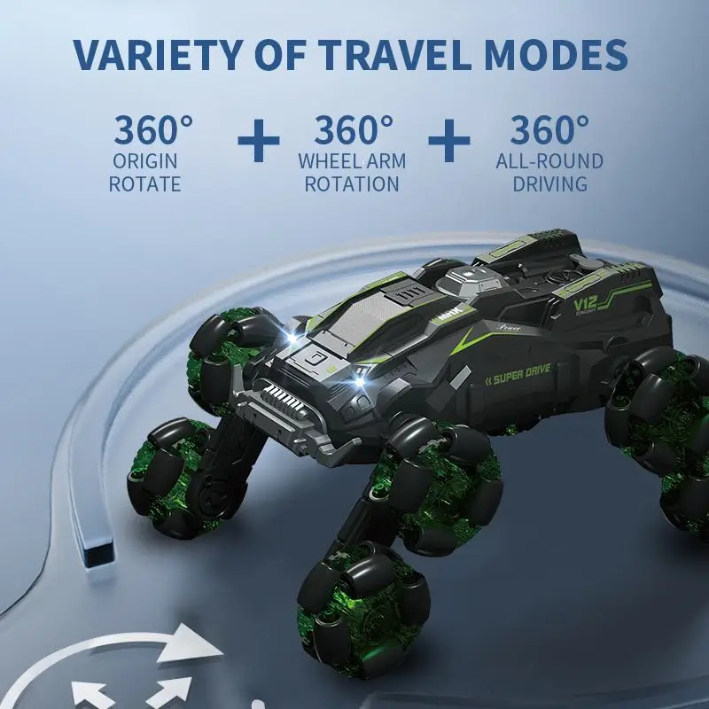 

New Deformable 8-Wheels Stunt Drift Spray Climb Stairs Toy Spray Car 2.4G Remote Control 4WD Offroad Competition Drifting Gift