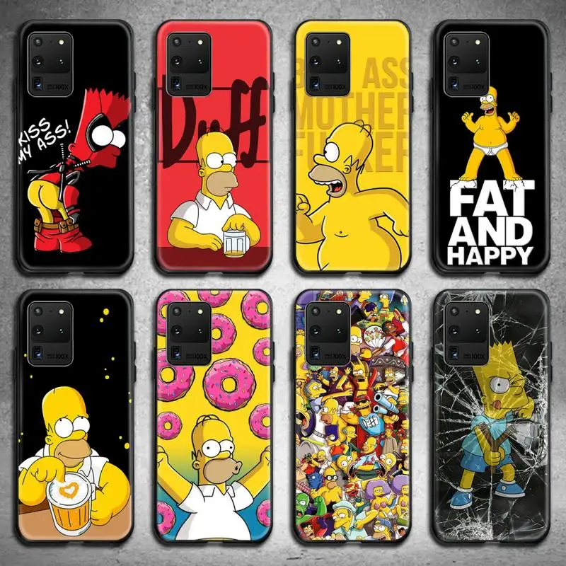 Funny Cartoon Homer Simpson Family Phone Case For Samsung Galaxy S21 Plus Ultra S20 FE M11 S8 S9 plus S10 5G lite 2020