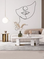 italian modern light luxury high end natural marble tea table simple nordic style oval living room tea table