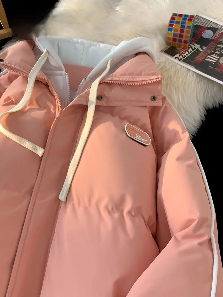 Brand 2024 New Fake Two Pieces Hood Down jacket Men's and Women's Fashion Warm Thickened COUPLE'S Outerwear down Coat