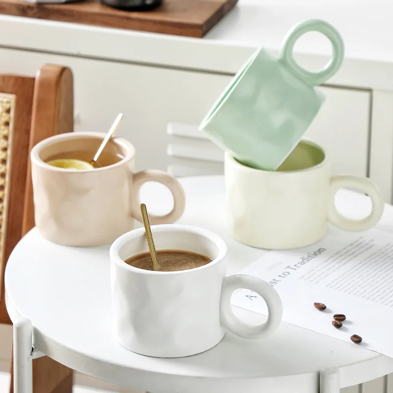 

2023 Nordic Creative High-beauty Ceramic Mug 400ml Coffee Cup Breakfast Milk Mug Water Cup Gift Cup Lovers Mug