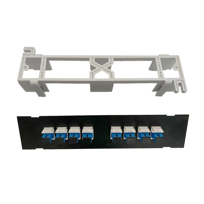 

8-Port Blank Patch Panel Rack for SC Optical Fiber Wall Mount Ethernet Cable Bar Keystone Jack RJ45 Coupler Module