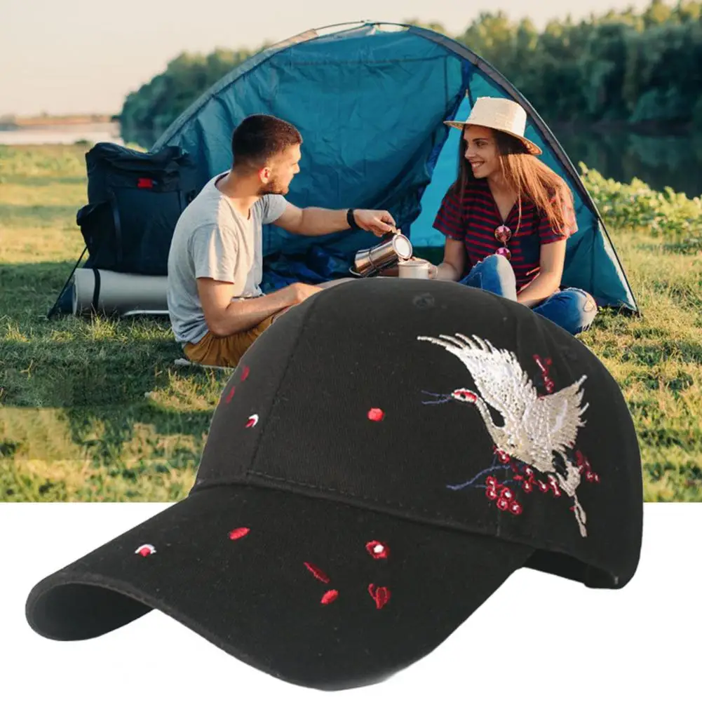 

Peaked Cap Sun Protection Comfortable Chinese Style Bird Flower Embroidery Outdoor Women Hat Streetwear 2022