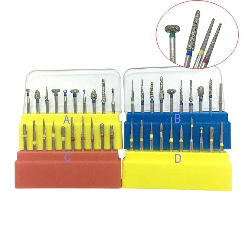 Стоматологические алмазные боры сверла высокоскоростной набор инструментов для