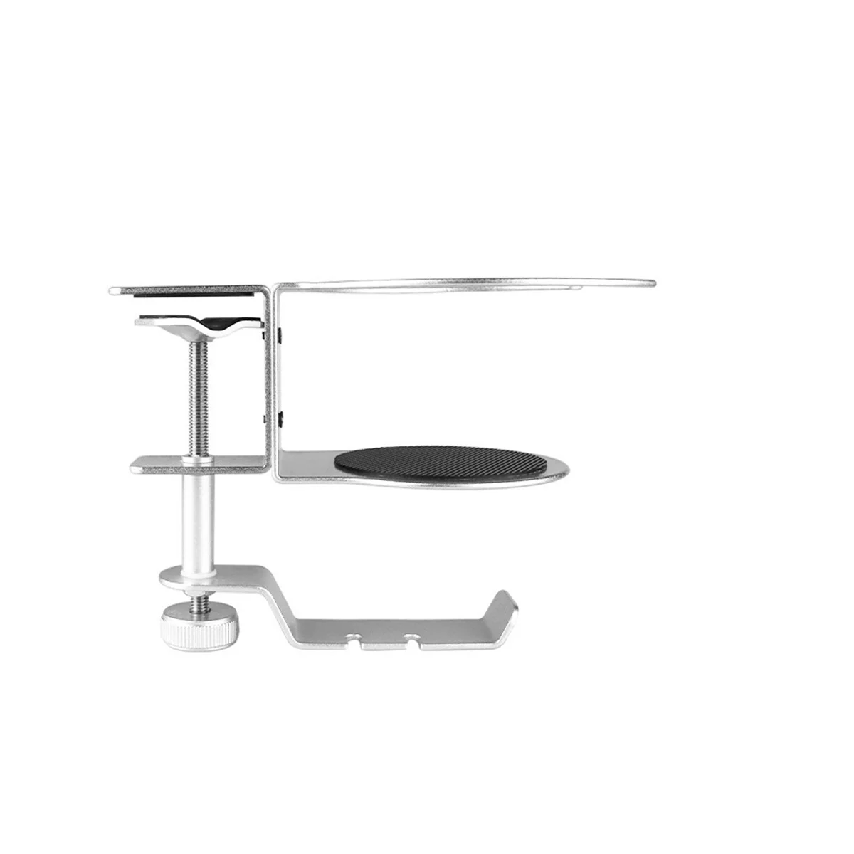 

2-in-1 Convenient Headset Stand 360 Rotating Headphone Cup Holder Wall Hook Mount Earphones Stand Display,Silver