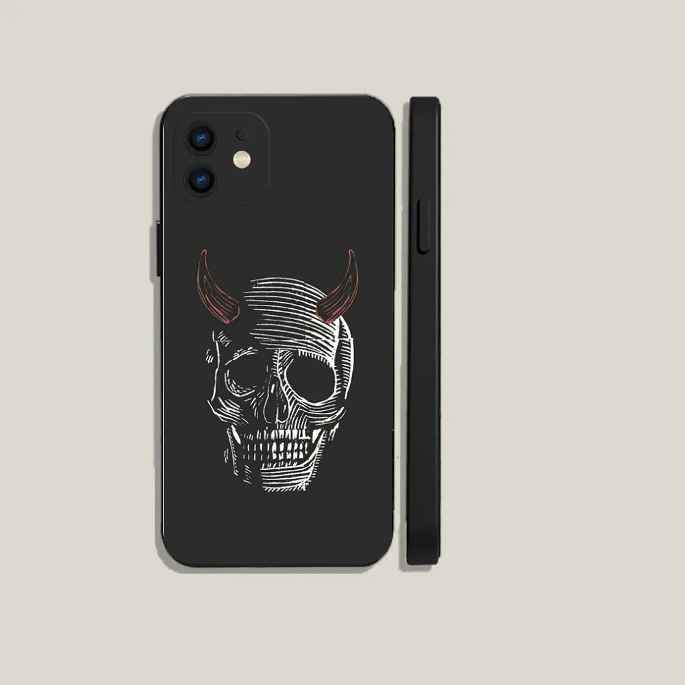 Чехол для телефона Skull Gothic Creepy iPhone 15 14 13 12 11 Plus Pro Max XS X XR SE Mini 8 7 мягкий силиконовый