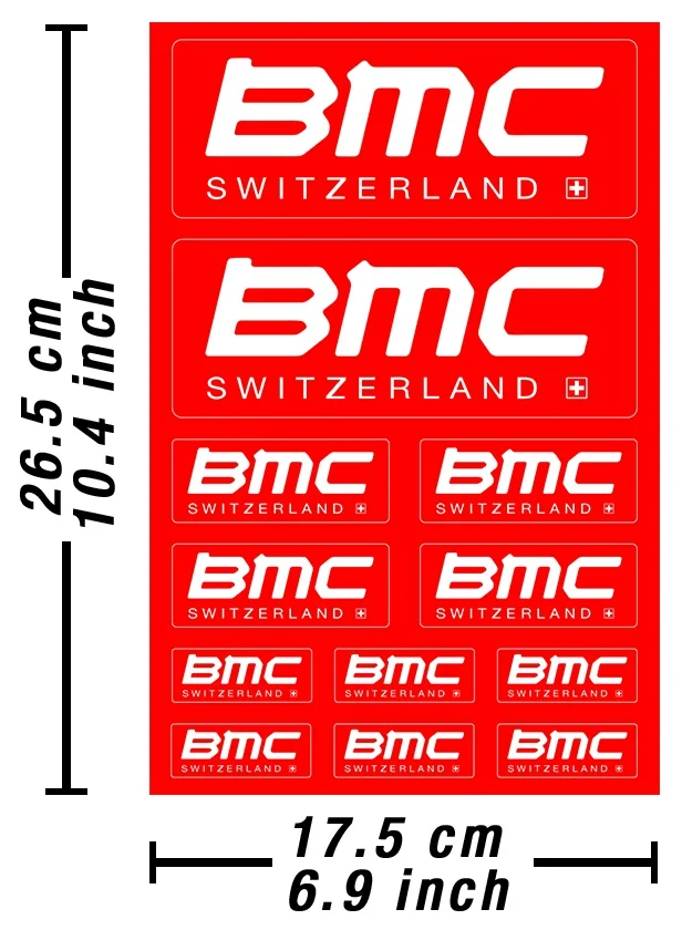 

For 1Set BMC Switzerland Decals Stickers Bicycle Graphics Autocollant Aufkleber /651