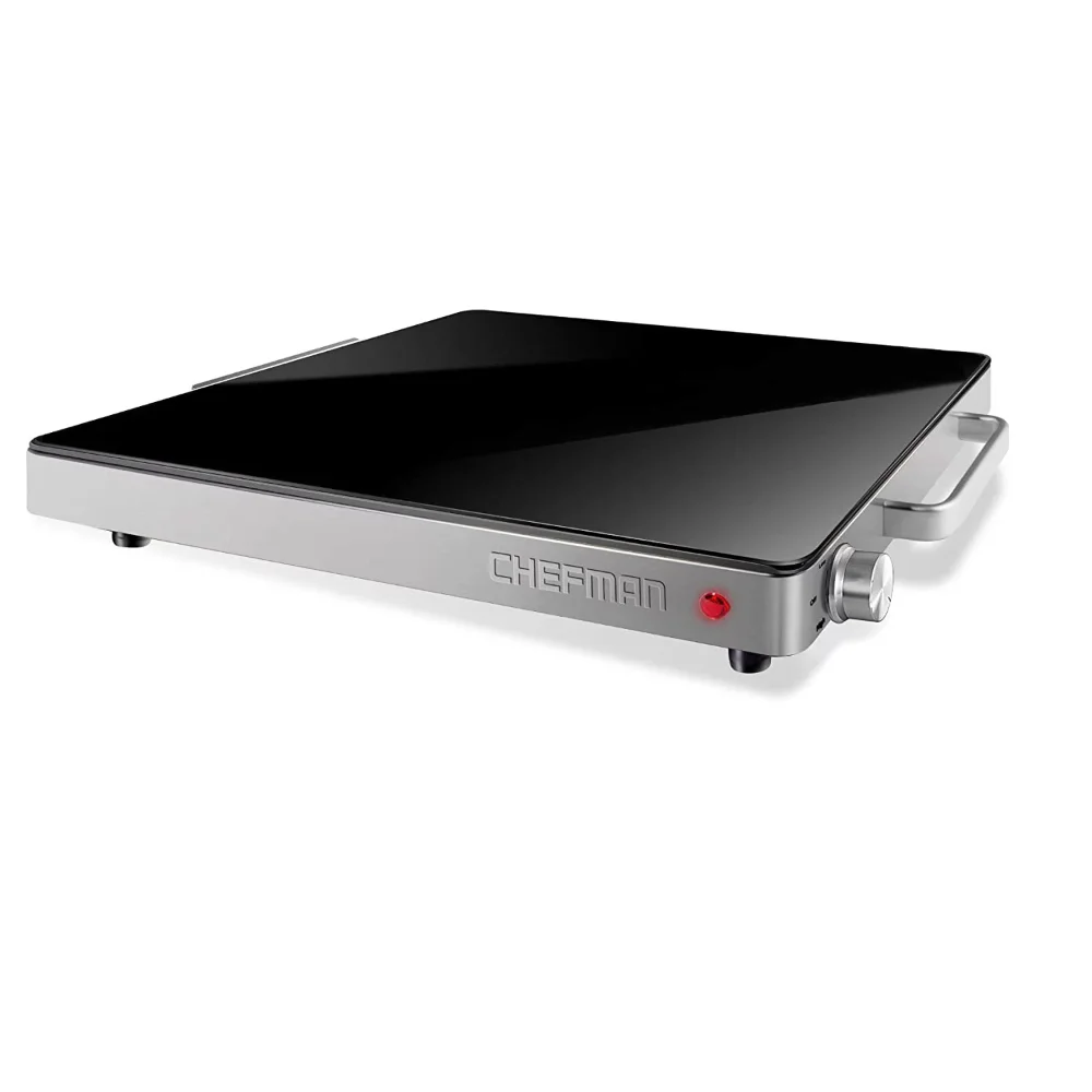 Compact Glasstop Warming Tray, Stainless Steel