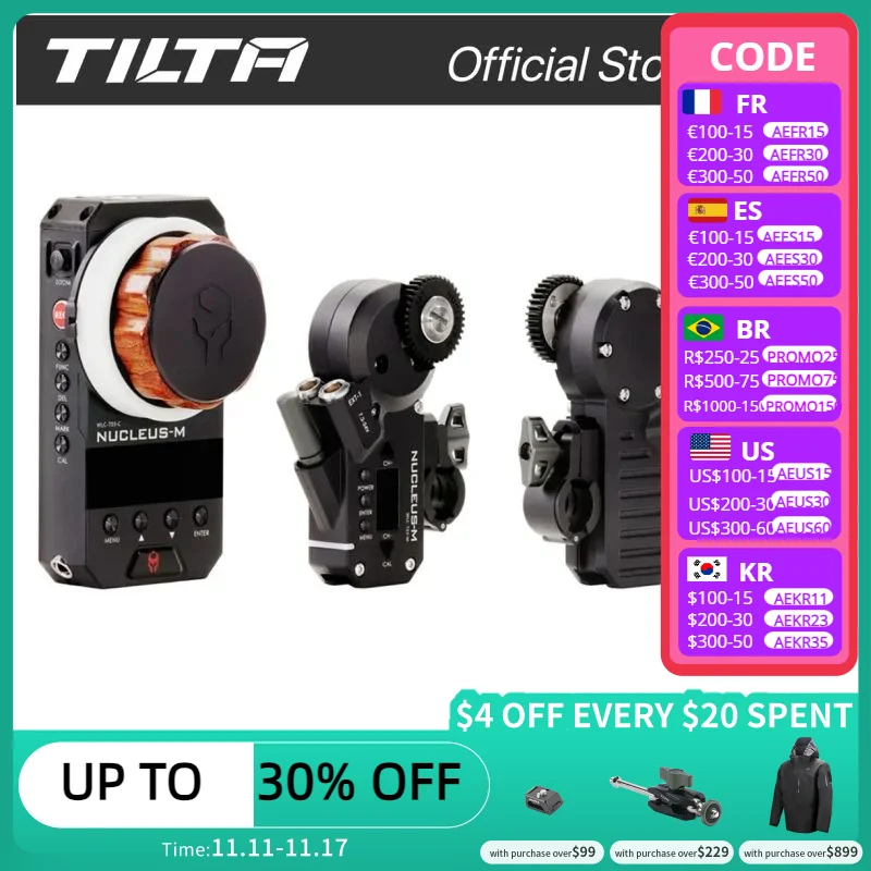 

TILTA Nucleus M Wireless Follow Focus Lens Zoom Control System WLC-T03-K4 2 motors for 3-Axis Gimbal DJI RS2 ZHIYUN Aerial photo