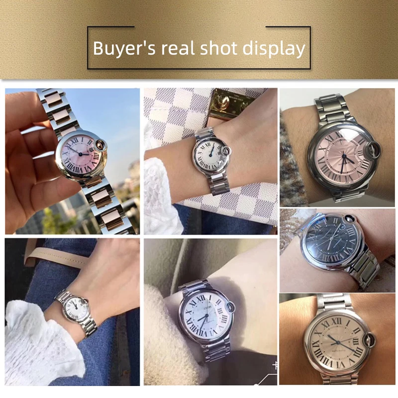 Ремешок стальной однотонный для наручных часов металлический браслет с выпуклым