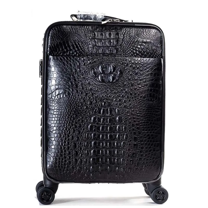 KEXIMA ourui crocodile  Pull rod box  four-wheel  Genuine leather  luggage  Universal wheel  password  Business leisure  men box