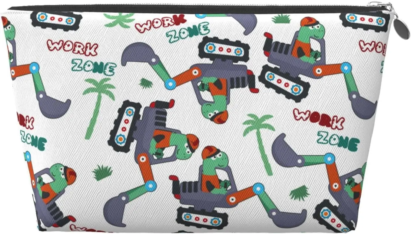 Динозавр на экскаваторе2 женская косметичка дорожный размер туалетные