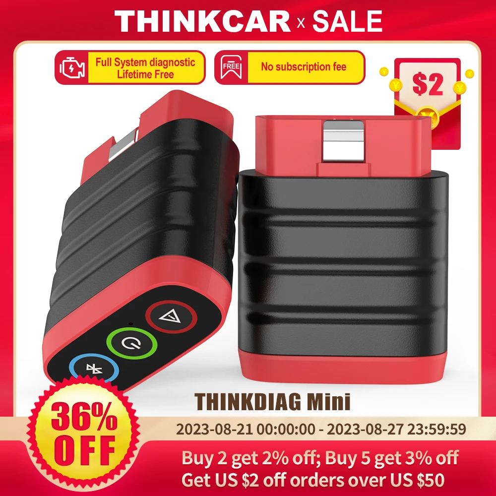 Мини-сканер THINKCAR THINKDIAG Obd2 для автомобиля, диагностический инструмент с функцией полной диагностики Obd 2 для IOS и Android, считыватель кодов для автомобиля, PK ELM327
