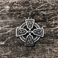 fashion creative design cross pendant necklace trend personality mens metal celtic knot necklace party gift jewelry for her