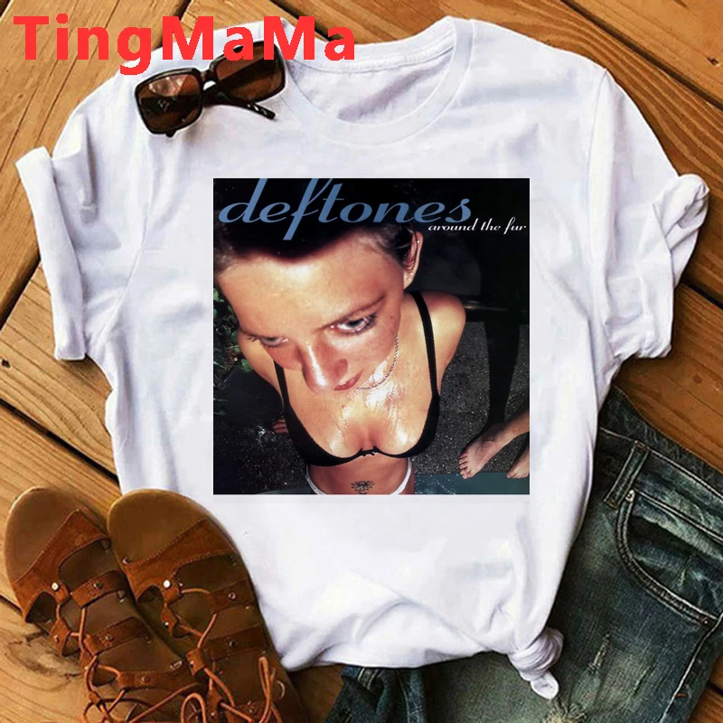 Мужская футболка Deftones с круглым мехом в стиле панк хиппи гот ретро гранж Футболки