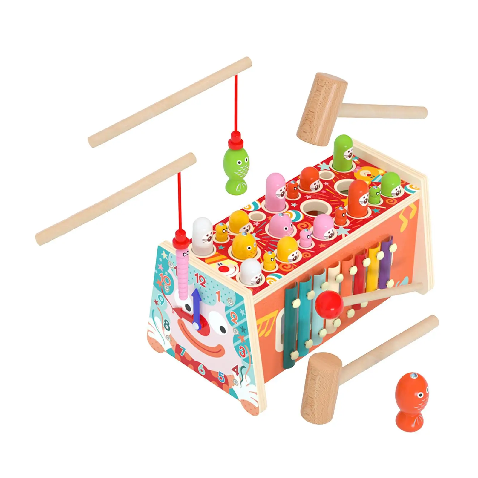 

Multifunctional Baby Fishing Game Early Educational Toy Busy Board
