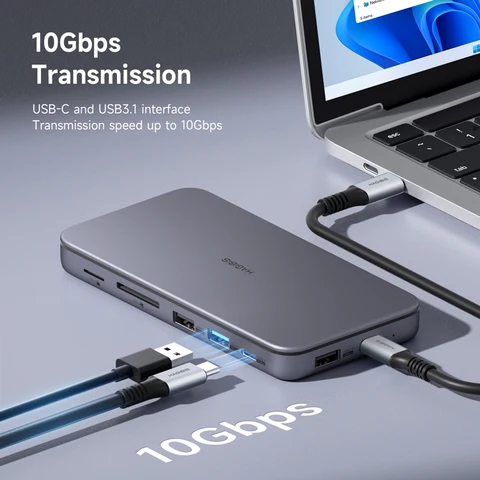 Hagibis 9 в 1 USB C док-станция с чехлом SSD