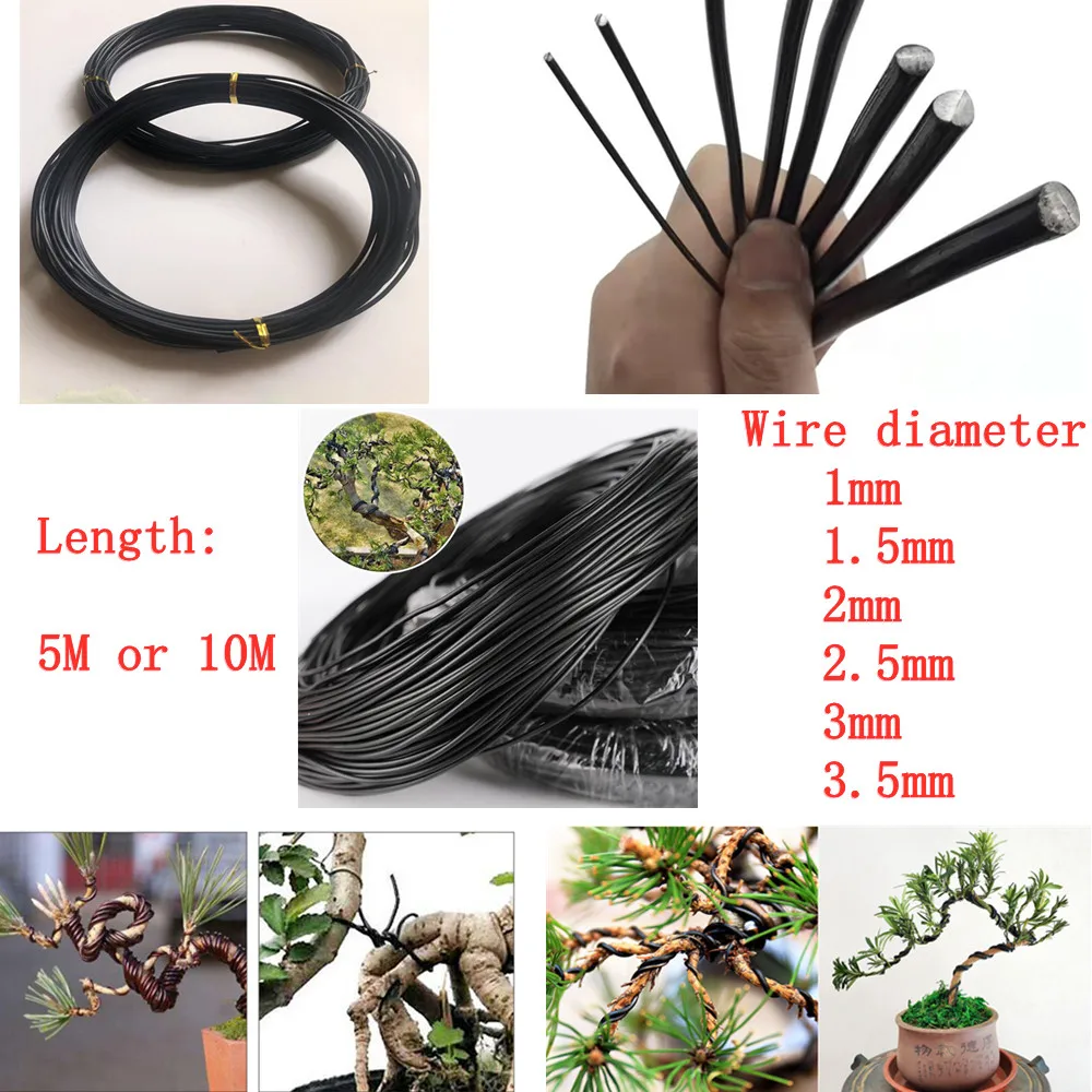 

Bonsai Wire Support Anodized Aluminum Training Wire For Plant Shapes Garden Accessories Sizes 1/1.5/2/2.5/3/3.5mm