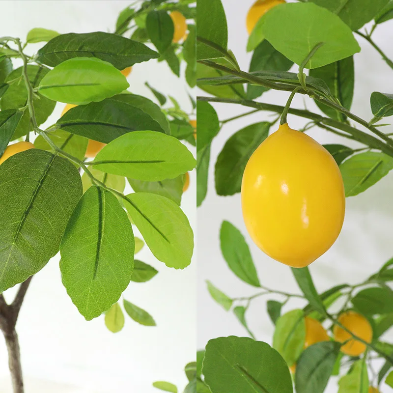 Имитация лимонного дерева искусственное зеленое растение бонсай для украшения