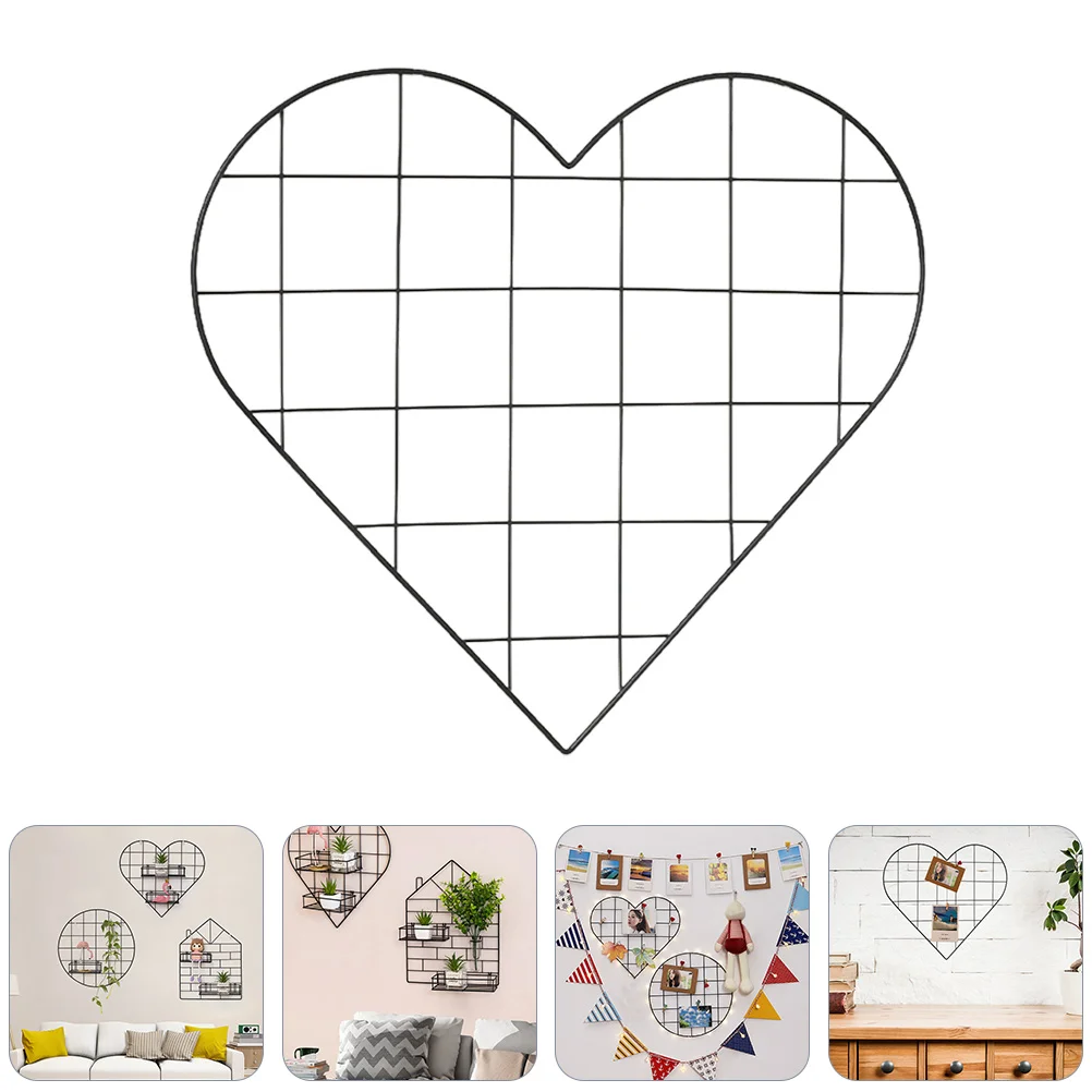 

Wall Grid Display Photo Panel Hanging Mesh Heart Wirepicture Rack Holder Iron Boards Metal Panels Frame Memo Net Pictures Mount