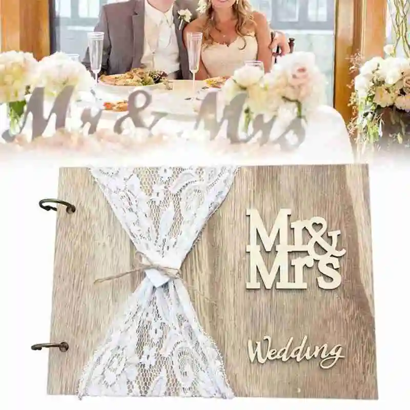 

10/20/30/40 Pages Wedding Guest Book Wedding Decoration Sweet Guestbook Country Wedding Rustic For Guests Gifts Favors L7T5