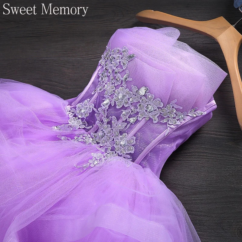 J2126 Short Homecoming Dress Crystal Lace Purple Gold Pink Red Black White Blue Dresses Cocktail Party Prom Robe Ball Gown