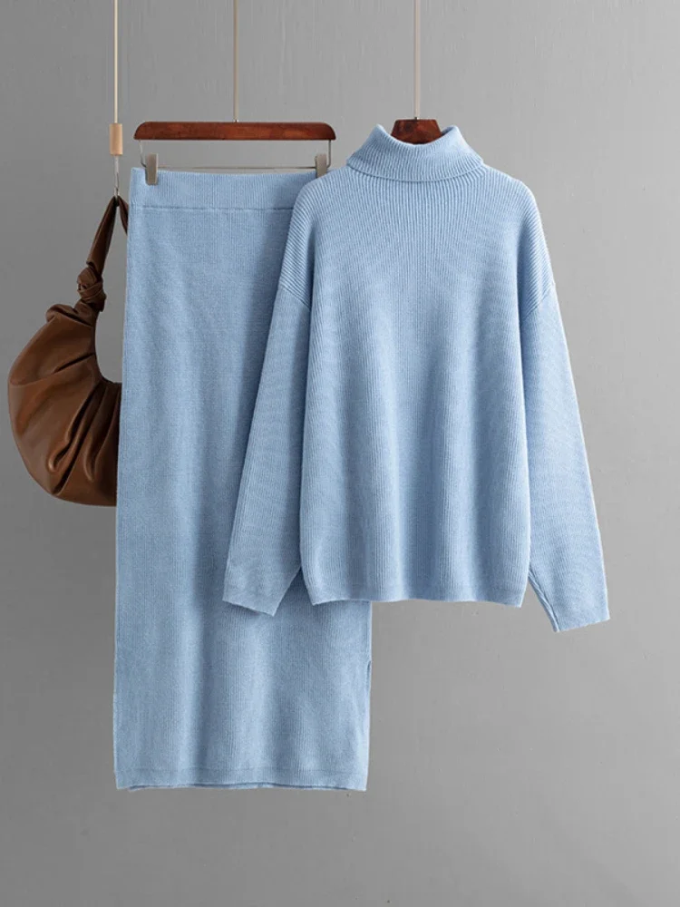Осенне-зимние женские комплекты пуловеров для женщин свитер из 2 предметов