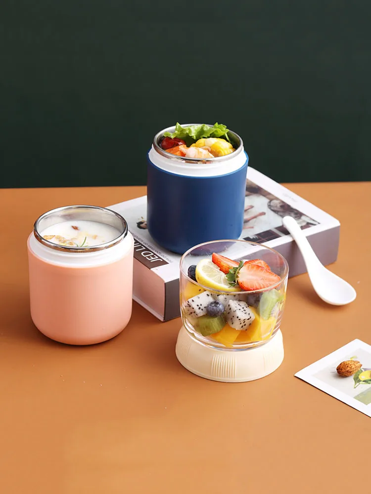 

Коробка Bento, японский изолированный Ланч-бокс, контейнер для завтрака, контейнер для завтрака с крышкой, ложкой, нержавеющая сталь/полипропи...