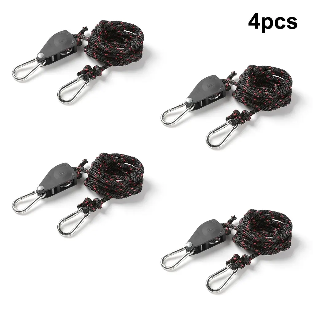 

4PCS Pulley Rope Hanger Adjustable Locking Outdoor Camping Tent Pulley Hook Plant Ratchet Awning Lanyard Lifter Greenhouse