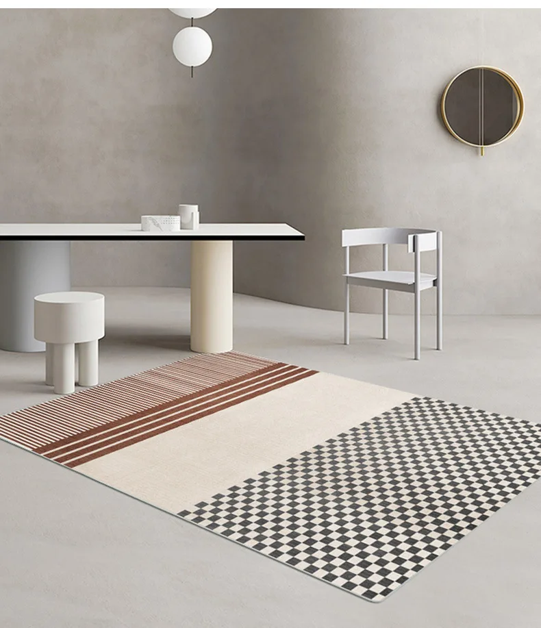 

Простой простой ковер светильник гостиной, Роскошный Ретро-клетчатый бархатный ковер с кристаллами для дивана, журнального столика, одеяло...