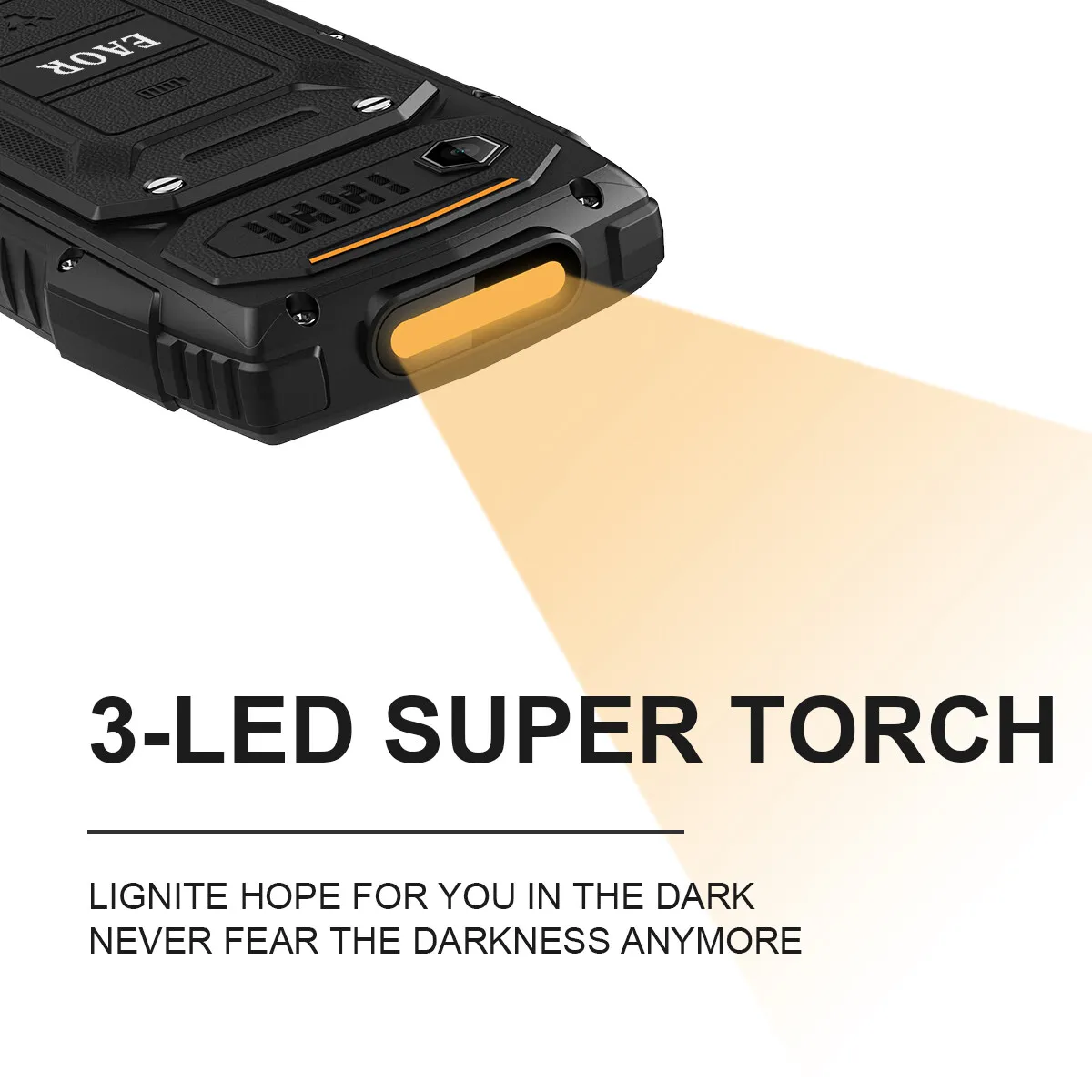 GSM 2G Waterproof Rugged Phone Big Battery Feature Phone Dual SIM Dual Standby Bar Phone Push-button Telephone with Super Torch