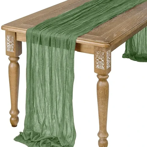 Полупрозрачная сетчатая ткань для стола в деревенском стиле