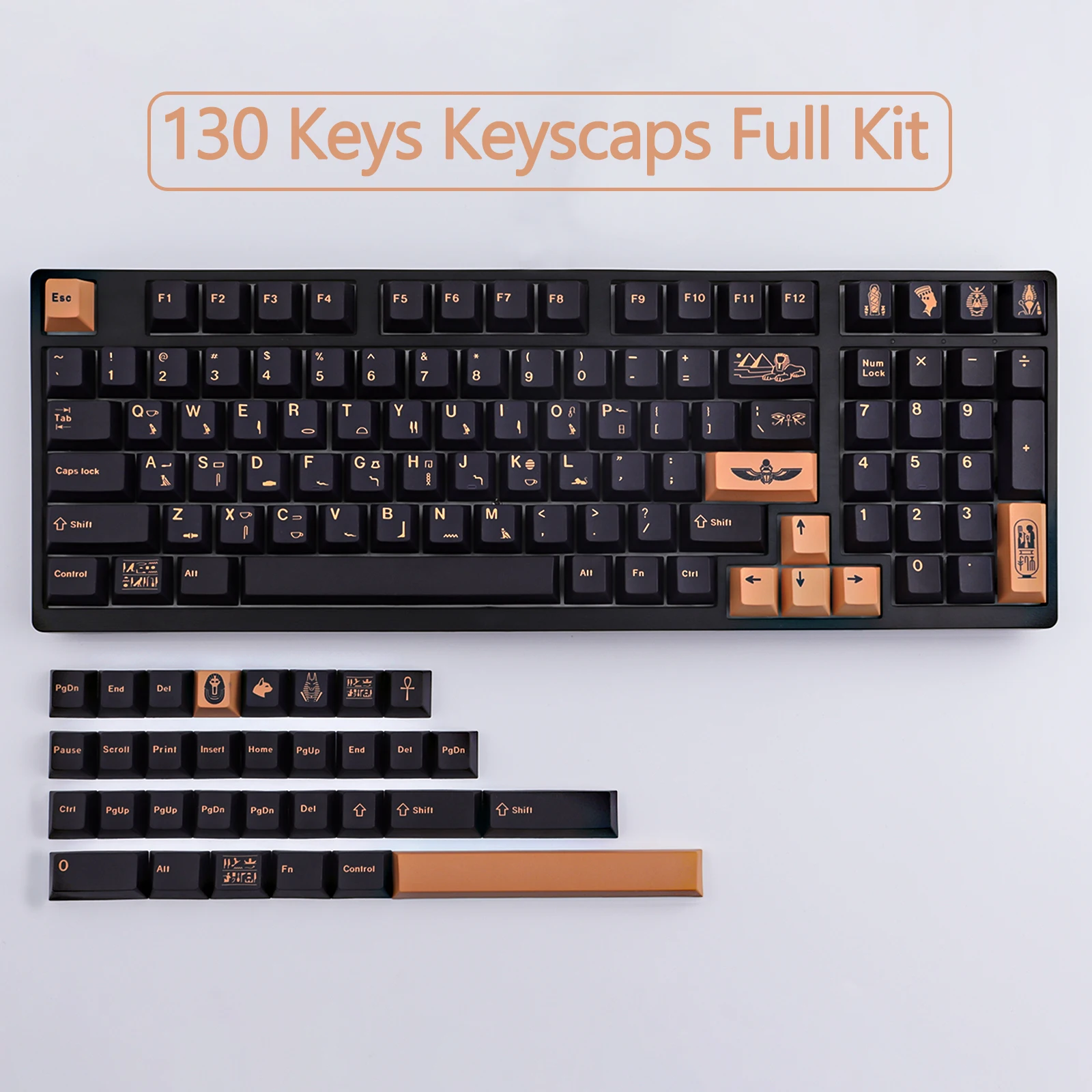 Фото Клавиши GMK имя Фараона PBT, 129 клавиш, вишневый профиль, краситель SUB GMK, персонализированные колпачки клавиш для механической клавиатуры Cherry MX Switch №3