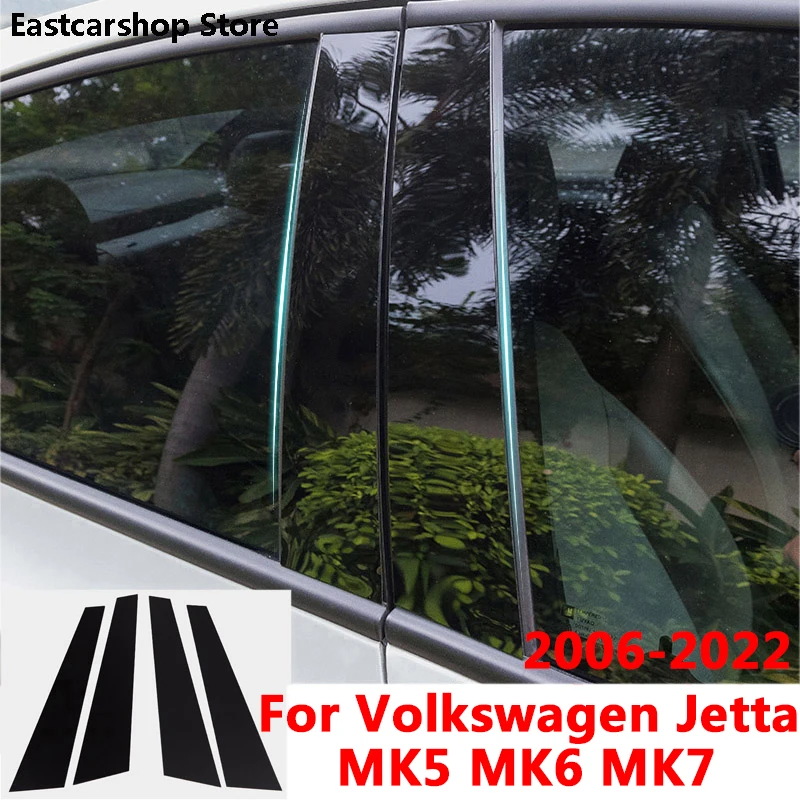 

For Volkswagen VW Jetta MK7 MK6 MK5 Car Central Middle Column PC Window B C Pillar Strip Sticker Cover 2006-2022 2021 2020 2019